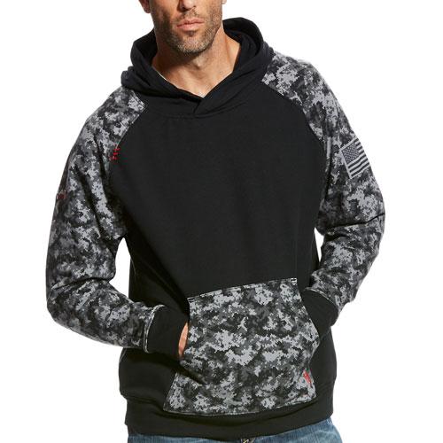 ARIAT - MNS FR Patriot Hoodie - Black Digi Camo