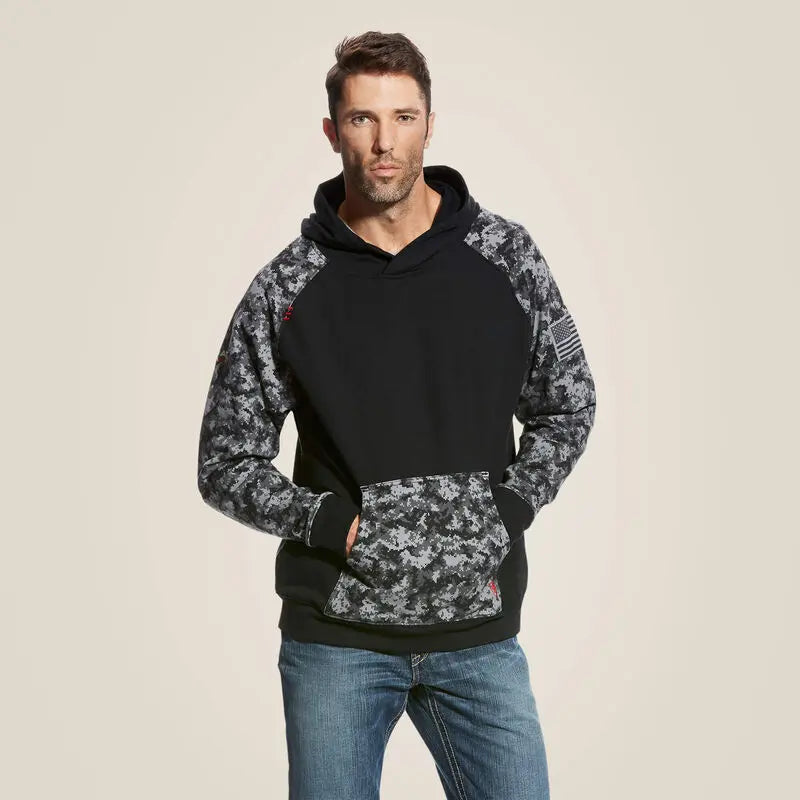 ARIAT - MNS FR Patriot Hoodie - Black Digi Camo