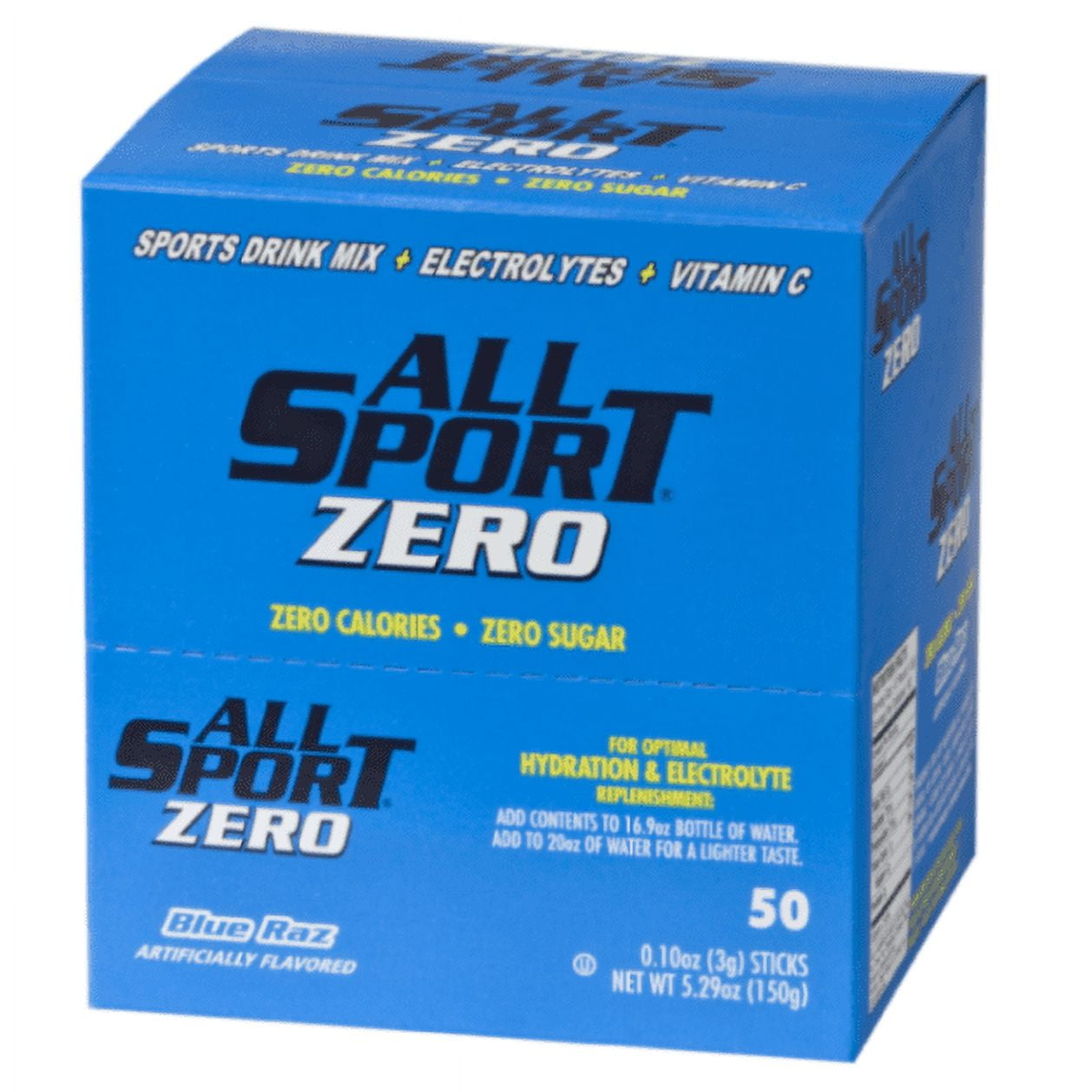 ALL SPORT - Zero Sugar- Quick Sticks - For 16.9oz Bottle - 50 Sticks/box