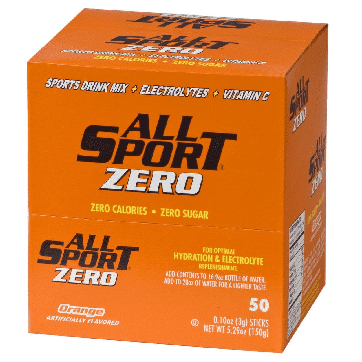 ALL SPORT - Zero Sugar- Quick Sticks - For 16.9oz Bottle - 50 Sticks/box