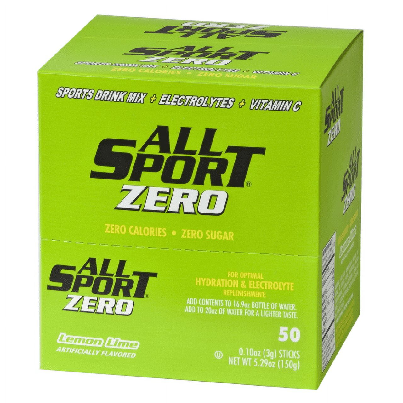 ALL SPORT - Zero Sugar- Quick Sticks - For 16.9oz Bottle - 50 Sticks/box