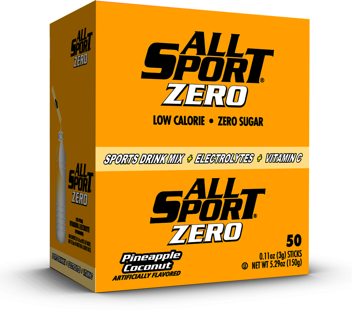 ALL SPORT - Zero Sugar- Quick Sticks - For 16.9oz Bottle - 50 Sticks/box